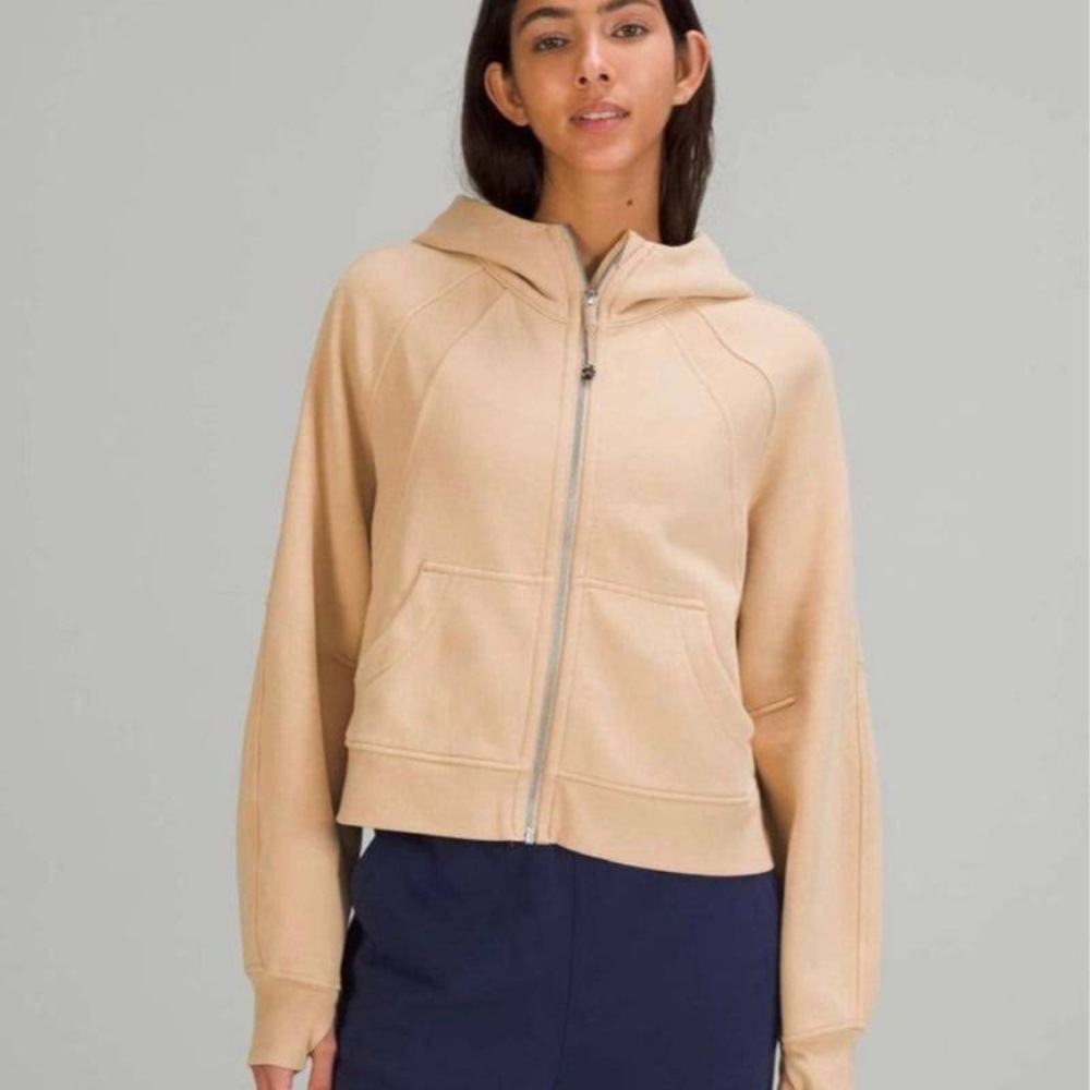 Lululemon Scuba Oversized Full Zip Peach Tan Women Size L/XL